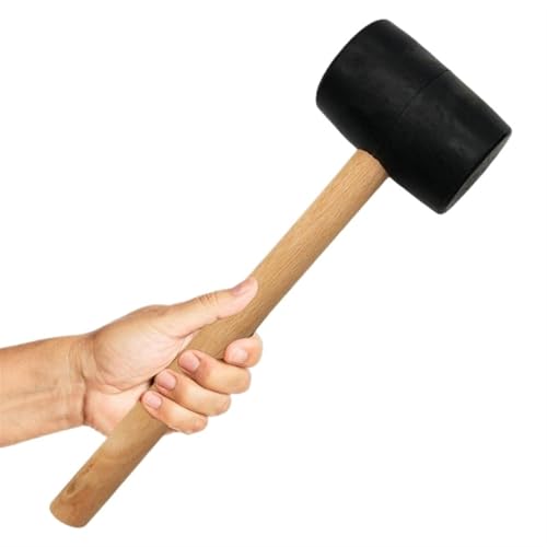 Gummihammer Doppelseitiger Schlägelkopf, Gummihammer, doppelseitig, mit Holzgriff, robuster Hammer zur Installation von Bodenfliesen von EBZFASO