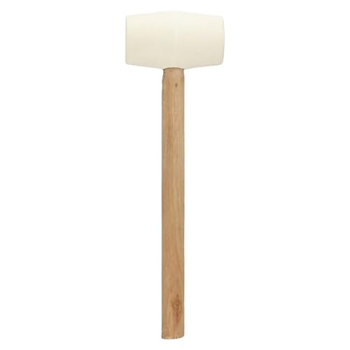 Gummihammer Doppelseitiger Schlägelkopf, Gummihammer mit weißem Holzgriff for Fliesenbodeninstallation, Heimdekoration von EBZFASO