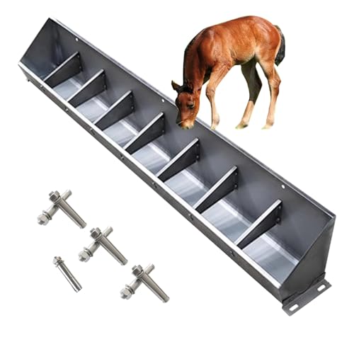 Hochleistungsfutterautomaten für landwirtschaftlic 2-in-1-Futtertrog aus Edelstahl for Nutztiere, mehrere Größen(L150 x W19 x H26cm) von EBZFASO