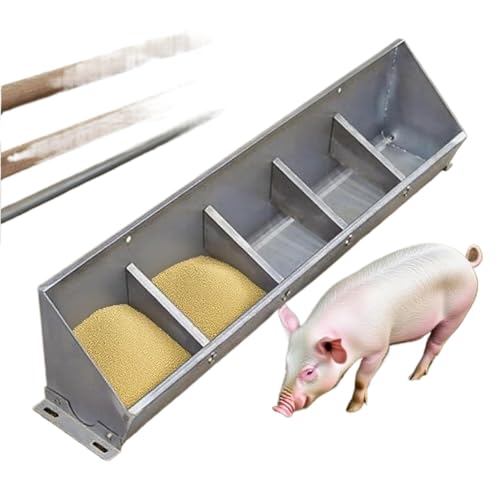 Hochleistungsfutterautomaten für landwirtschaftlic Edelstahl-Viehfütterungstrog mit Teiler 2,5–10 Gallonen mehrere Größen(39.4x7.5x10.2in/5bit) von EBZFASO