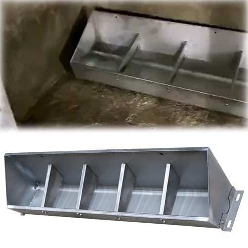 Hochleistungsfutterautomaten für landwirtschaftlic Viehfuttertrog Edelstahl Verschiedene Größen 10er Packung(L 100cm (39 2/5in) - 5 bit) von EBZFASO