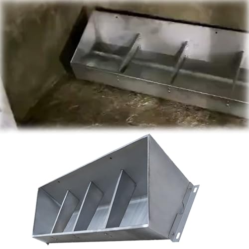 Hochleistungsfutterautomaten für landwirtschaftlic Viehfuttertrog Edelstahl Verschiedene Größen 10er Packung(L 120cm (47 1/5in) - 4 bit) von EBZFASO