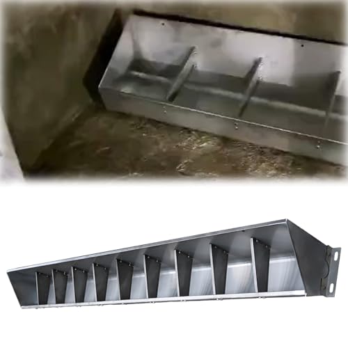 Hochleistungsfutterautomaten für landwirtschaftlic Viehfuttertrog Edelstahl Verschiedene Größen 10er Packung(L 200cm (78 7/10in) - 10 bit) von EBZFASO