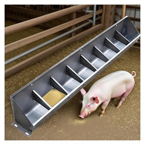 Hochleistungsfutterautomaten für landwirtschaftlic Viehfuttertrog mit Trennwand for 4–10 Bit-Optionen, mehrere Größen(59x7.5x10.2in/8bit) von EBZFASO