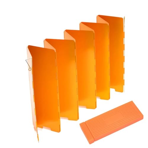 Kaminofen-Windschutzbleche Camp Herd Windschutzscheibe Pack Von 10 Platten Folding Aluminium Legierung Multicolor(Orange) von EBZFASO