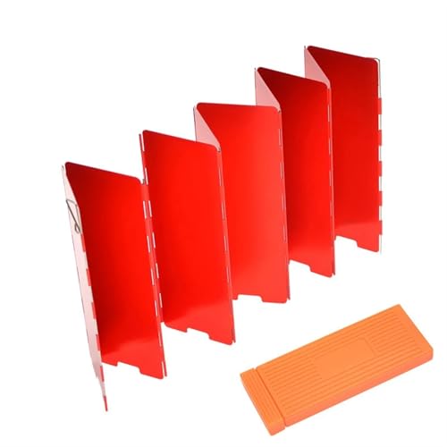 Kaminofen-Windschutzbleche Camp Herd Windschutzscheibe Pack Von 10 Platten Folding Aluminium Legierung Multicolor(Red) von EBZFASO