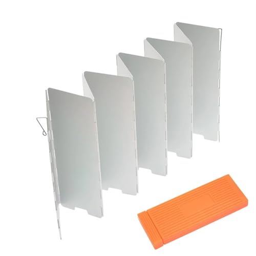 Kaminofen-Windschutzbleche Camp Herd Windschutzscheibe Pack Von 10 Platten Folding Aluminium Legierung Multicolor(Silver) von EBZFASO