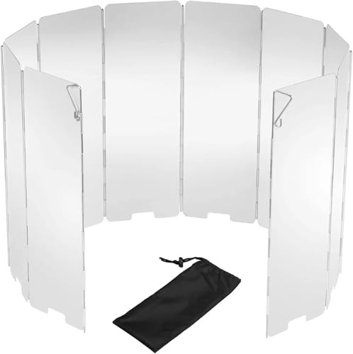 Kaminofen-Windschutzbleche Campingkocher-Windschutzscheibe, 8–10 Stück, faltbarer Windschutz aus Aluminiumlegierung(9 Pieces Small) von EBZFASO