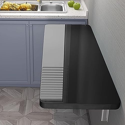 Schwimmender Wandklapptisch for Home Office Kompakte Workstation mit Esstisch Faltbare Hängende Werkbank(Black,50x40cm/19.7x16in) von EBZFASO