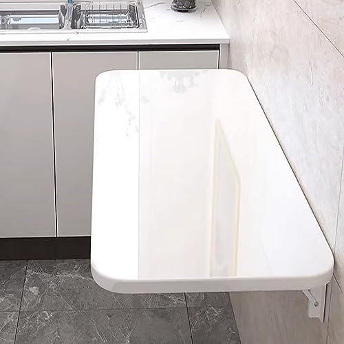 Schwimmender Wandklapptisch for Home Office Kompakte Workstation mit Esstisch Faltbare Hängende Werkbank(White,120x50cm/47.2x20in) von EBZFASO