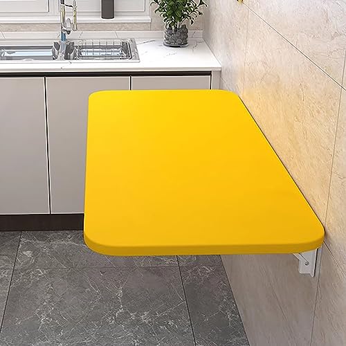 Schwimmender Wandklapptisch for Home Office Kompakte Workstation mit Esstisch Faltbare Hängende Werkbank(Yellow,50x30cm/19.7x12in) von EBZFASO