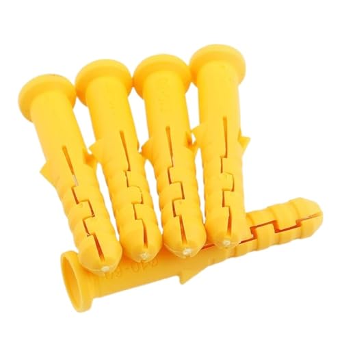 Spreizschraubenanker Fliesen-Zementbolzen Spreizro Dübel Anker M6 M8 M10 Gelb Kunststoff Expansion Rohr Packung mit 100/200 Stück(M8X80MM 100PCS) von EBZFASO