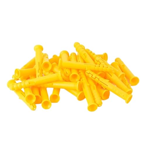 Spreizschraubenanker Fliesen-Zementbolzen Spreizro Kunststoff-Expansionswandanker for Beton M6x(30-100) mm Packung mit mehreren Größen(100Pcs M6x40) von EBZFASO