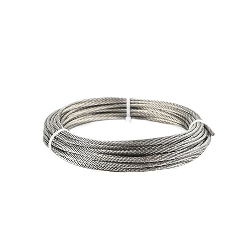 Stahlseil 304 Edelstahl-Drahtseil, 0,8–4 mm Durchmesser, 7 x 7, 7 x 19, Struktur, Silber(10 Meters,1.8mm) von EBZFASO