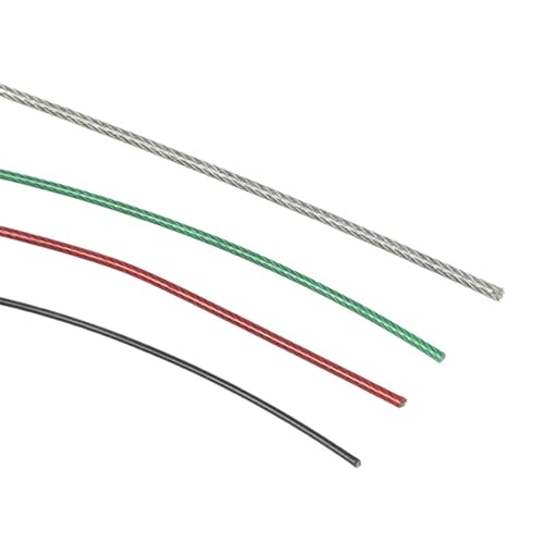 Stahlseil Drahtseil-Kabelsatz aus Edelstahl 304, PVC-beschichtet, mehrfarbig, 1–6 mm Durchmesser nach der Beschichtung(BLACK 2MM 20M) von EBZFASO