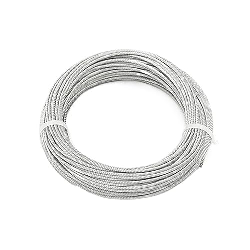 Stahlseil Drahtseil aus Edelstahl 304, silberfarben, 1–5 mm, 50–100 Meter(1.0mm,100 meters) von EBZFASO