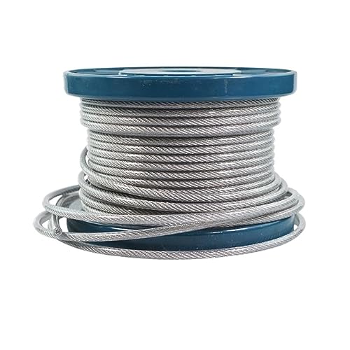 Stahlseil PVC-beschichtetes Drahtseilkabel aus Edelstahl 304, mehrfarbig, mehrere Größen(Clear,100 METERS-3MM) von EBZFASO