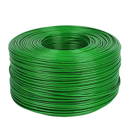 Stahlseil PVC-beschichtetes Drahtseilkabel aus Edelstahl 304, mehrfarbig, mehrere Größen(Green,100 METERS-5MM) von EBZFASO
