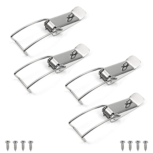 Türschlösser Türriegel Edelstahl-Spannverschluss mit Feder, silberfarben, 11,85 x 3,2 x 1,4 cm, 4er-Pack von EBZFASO