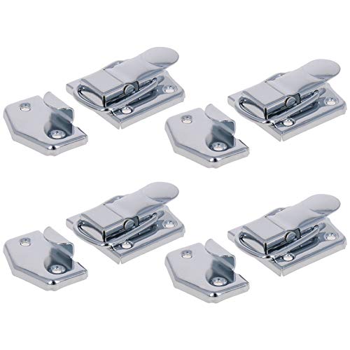 Türschlösser Türriegel Metall-Kippverschluss mit Feder, 4 Stück, Silber, 60 x 33 mm von EBZFASO