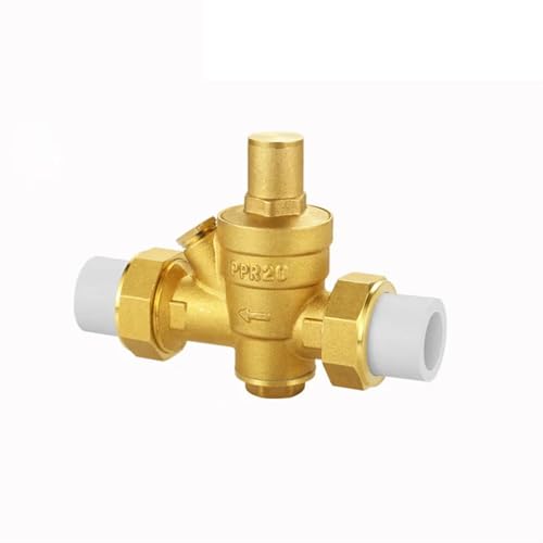 Ventil-Wasserdruckminderer-Manometer, Einstellbare Messing PPR Hot Melt Druckminderer Ventil Mehrere Größen Messgerät Option(Ppr40,Valve Without Gauge) von EBZFASO