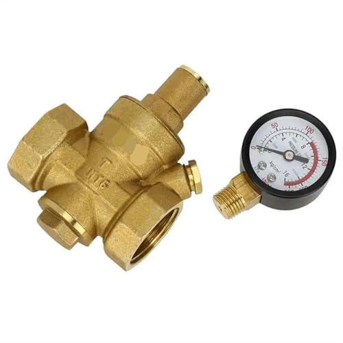 Ventil-Wasserdruckminderer-Manometer, Einstellbares Wasserdruckminderventil aus Messing mit Manometer in mehreren Größen(Dn25) von EBZFASO