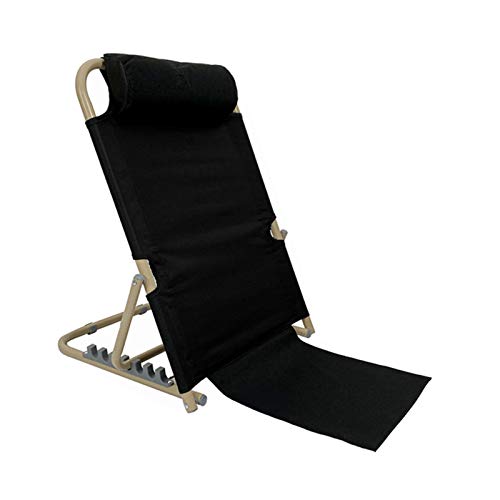 Verstellbare, klappbare Bettlehne mit Armlehnen Altenpflegestuhl, 7 Gänge, verstellbar, Faltbare Rückenlehne, Stahlrahmen, Oxford, Mehrfarbig, 50 x 51 x 72 cm(Black) von EBZFASO
