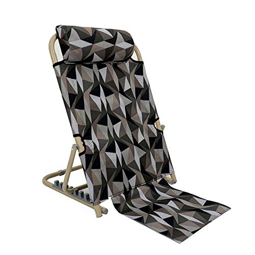 Verstellbare, klappbare Bettlehne mit Armlehnen Altenpflegestuhl, 7 Gänge, verstellbar, Faltbare Rückenlehne, Stahlrahmen, Oxford, Mehrfarbig, 50 x 51 x 72 cm(Lattice) von EBZFASO