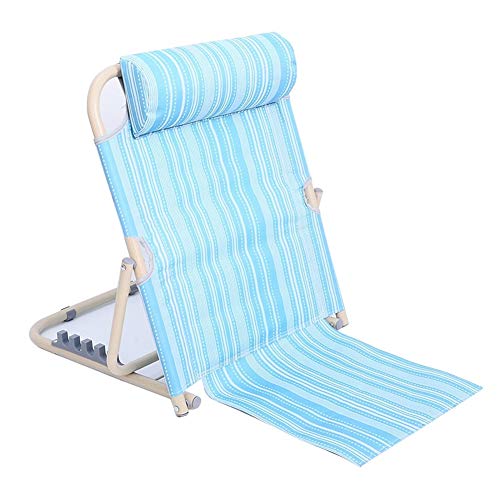 Verstellbare, klappbare Bettlehne mit Armlehnen Verstellbare Rückenlehne for Sit-Up-Betten mit Kopfstütze for Nacken-, Kopf- und Lendenwirbelstütze, Mehrfarbig, mehrere Größen(Blue,60cm) von EBZFASO