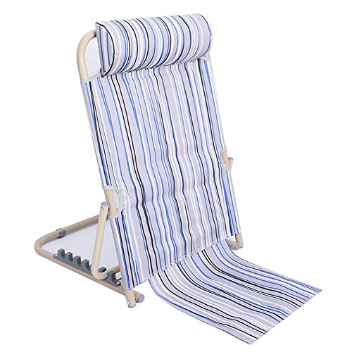 Verstellbare, klappbare Bettlehne mit Armlehnen Verstellbare Rückenlehne for Sit-Up-Betten mit Kopfstütze for Nacken-, Kopf- und Lendenwirbelstütze, Mehrfarbig, mehrere Größen(Light Blue,60cm) von EBZFASO