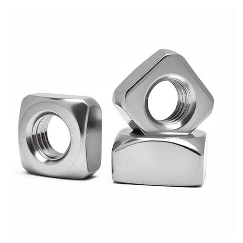 Vierkantmuttern 10 Stück DIN562 Vierkantmuttern, dünn, Edelstahl A2, mehrere Größen(M6) von EBZFASO