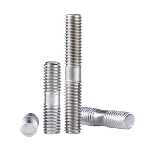 Vollgewindestange, lange Gewindeschraube Doppelend-Gewindestange aus Edelstahl 304, M3, M4, M5, M6, M8, M10, M12, M16, Größe 45–60 mm Länge, Packung mit 28 Stück(M10-1pcs,55mm) von EBZFASO
