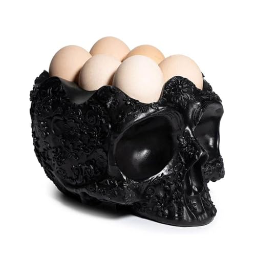 EBbels Eier-Spender-Halter, Halloween-Eier-Organizer-Ständer, 6 Eier Lagerung Gothic Egg Organizer, Resin Craft Home Table Ornament Für Küche Oder Esstisch Dekoration von EBbels