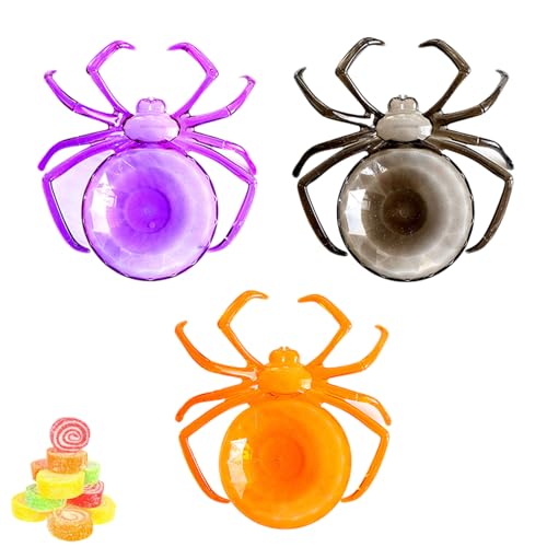 EBbels Halloween Spinnennetz Süßigkeiten Korb, Kunststoff Obst Schüssel Spinne Süßigkeiten Korb, Snack Teller Tablett, Dessert-Tablett Halloween-Party-Deko Essen Servieren Schale (3 Stück) von EBbels