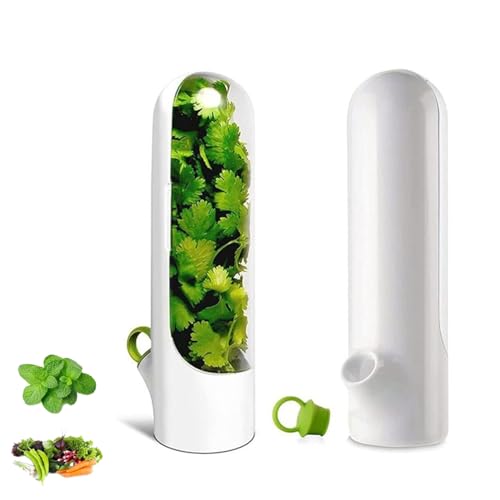 EBbels Herb Keeper, Aufbewahrungsbehälter Für Kräuter Mit Abnehmbarem Deckel, Wiederverwendbar Frisches Gemüse Herb Container Flasche Für Die Lagerung Koriander, Minze, Petersilie von EBbels