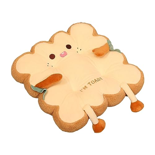 EBbels Toastbrot Kissenkissen, Kawaii-Cartoon-Toast-Sitzkissen, Plüschtier, Weicher Stuhlbezug, Bodensitzkissen, Plüsch Für Büro, Wohnheim, Schlafzimmer, Zuhause (1) von EBbels