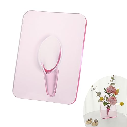 EBbels Klare Acryl Blumenvase, Kreative Ästhetik Fotorahmenvase, Transparente Dekorative Standvase, Hydrokultur Blumenvase Für Büro, Hochzeit, Zuhause (Rosa) von EBbels