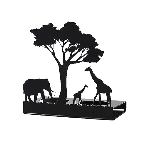 Teelichthalter, Metall Tier Kerzenteller, Silhouette Teelicht Kerzenhalter, Vintage Hohle Hirsch Elefant Giraffe Kerzenhalter Für Tisch, Wohnzimmer, Weihnachtsdekoration (Tier) von EBbels