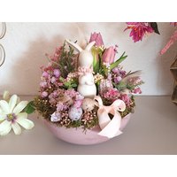 Ostergesteck Mit Hase-Tischgesteck-Tulpen-Tischdeko-Osterhase-Osterkranz-Frühlingsdeko-Deko Ostern-Frühlingsgesteck-Hase Porzellan-Geschenk Ostergesteck Mit Hase-Tischgesteck-Tulpen-Tischdeko-Osterhase-Osterkranz-Frühlingsdeko-Deko Ostern-Frühlingsgesteck-Hase Porzellan-Geschenk von EBmomente