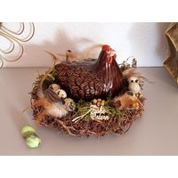 Osterkranz Mit Huhn-Tischgesteck-Landhausdeko-Tischkranz-Ostergesteck-Frühlingsdeko-Trockenblumengesteck-Frühlingskranz-Tischdeko-Naturkranz Osterkranz Mit Huhn-Tischgesteck-Landhausdeko-Tischkranz-Ostergesteck-Frühlingsdeko-Trockenblumengesteck-Frühlingskranz-Tischdeko-Naturkranz von EBmomente