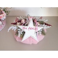 Schönes Grabgesteck-Grabschmuck-Adventsgesteck-stern Holz-Wintergesteck-Grabgesteck Kinder-Kindergrab-sternenkind-Grabkranz-Advent-Kranz von EBmomente