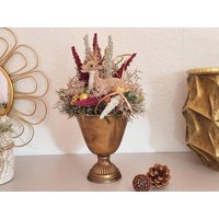 Adventsgesteck Mit Hirsch-Gold-Pokal-Tischgesteck-Tischdeko-Deko Advent-Gesteck-Adventsdeko-Weihnachtsgesteck-Haltbar-Advent-Tischschmuck von EBmomente