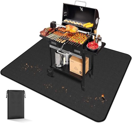 Grill Pit Mat EC TECH, 60 x 48 Inch Grill Mat Under Desk, Double-Sided Fireproof Oil-Proof Mats for Fire Pit, Grill Mats for Outdoor Grill, Charcoal, Gas Grills, Smokers, BBQ von EC TECHNOLOGY