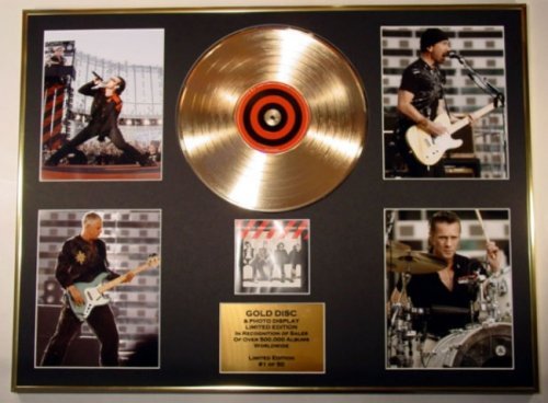 EC U2/Gigantic Goldene Schallplatte/Record & Foto-Darstellung/Limitierte Edition/COA/How to DISMANTLE AN Atomic Bomb von EC