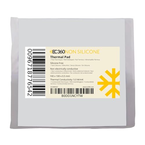 EC360® Non Silicone 5 W/mK Wärmeleitpad (100 x 100 x 0.5 mm) von EC360
