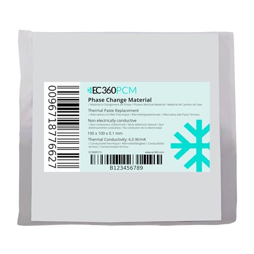 EC360® PCM Phasen-Wechsel-Material/Wärmeleitpastenersatz 6 W/mK (100 x 100 x 0.1 mm) von EC360