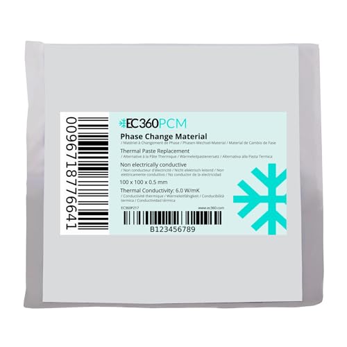 EC360® PCM Phasen-Wechsel-Material/Wärmeleitpastenersatz 6 W/mK (100 x 100 x 0.5 mm) von EC360