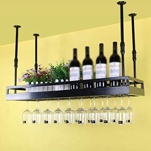 Weinregal, Weinregal Ceig Weinregale Wandmontage Weinregal Metall Weinflasche Halter Weinglas Rack für Bars Restaurants Einstellbare Höhe (Größe : 100 * 35cm) von ECBETCR