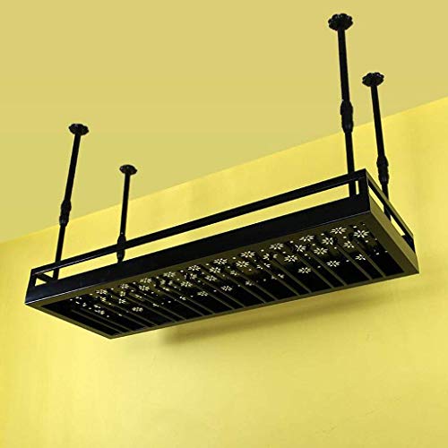 Weinregal, Weinregal Schwarz Ceig Weinregale Wandmontage Weinhalter Vintage Weinflaschenhalter Glaswaren Halter Einstellbare Höhe (Größe : 120 * 35cm) von ECBETCR