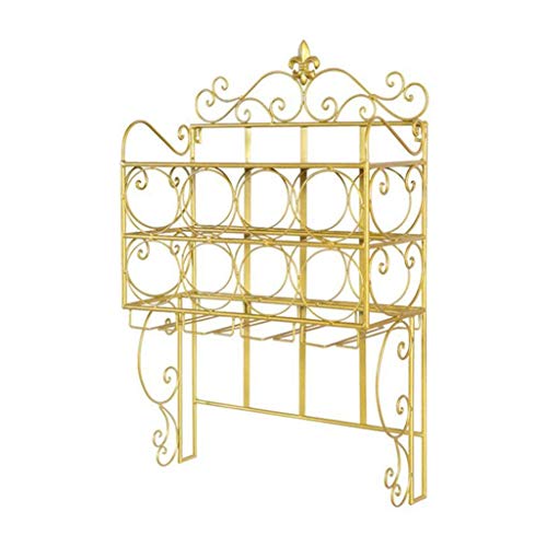 Weinregal, Weinständer Metall hängende Wand Sektgläser Weingläser Weingläser, passend für 8 Weinflaschen und 8 Tassen Gläser (Farbe: gold) von ECBETCR
